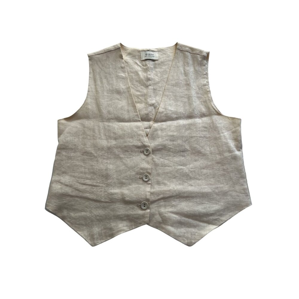 DISSH Banks Linen Vest in Natural